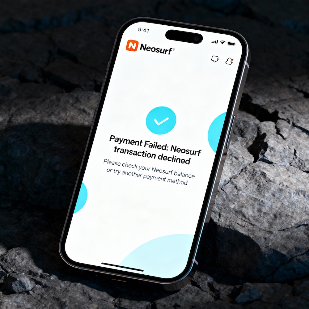 Mobile casino deposit error when trying to use Neosurf payment in UK